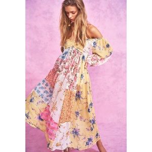NWT LOVESHACKFANCY ROSLYN MIDI DRESS PICNIC PATCHWORK